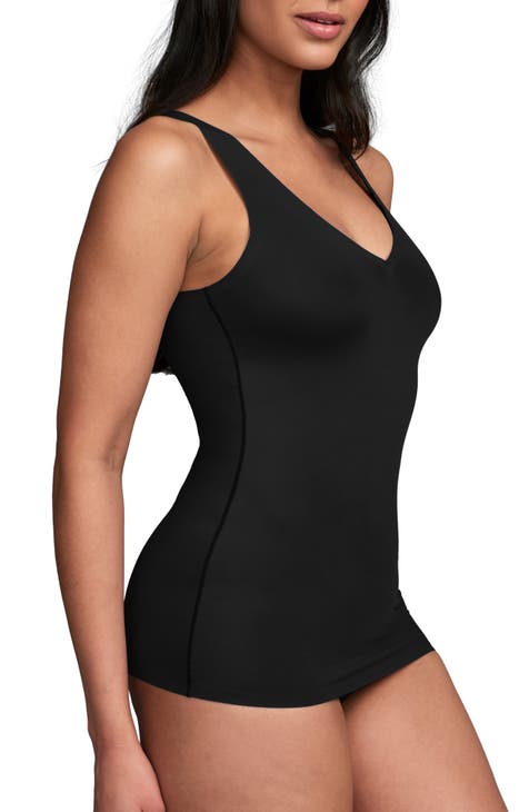 Bebe Tank Top Womens Plus Size 1X Black Seamless Microfiber Shapewear  Camisole