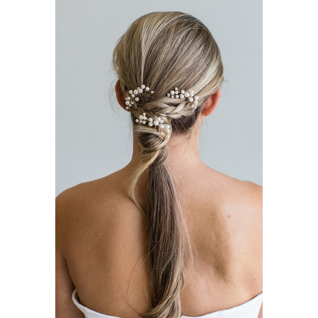 Brides And Hairpins Brides & Hairpins Ellison Set Of 3 Hair Pins In Gold