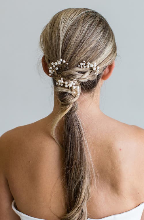 Brides And Hairpins Brides & Hairpins Ellison Set Of 3 Hair Pins In Gold