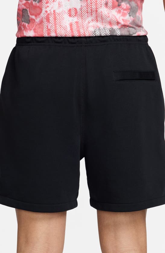 Nike Men's Club French Terry Flow Shorts In Black/ Black/ White
