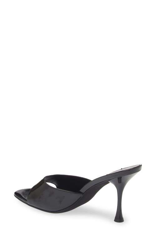 Shop Jeffrey Campbell Agent Slide Sandal In Black Crinkle Patent