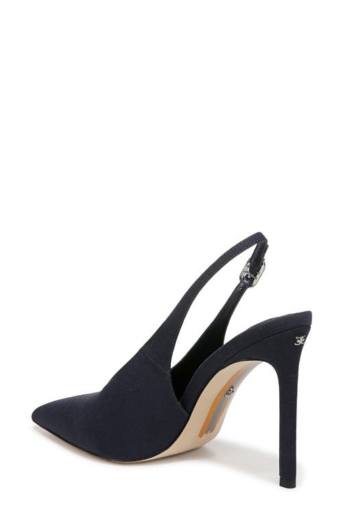 Shop Sam Edelman Alina Slingback Pointed Toe Pump In Midnight Blue