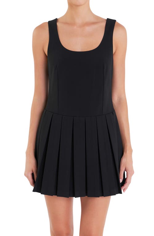 ENGLISH FACTORY ENGLISH FACTORY PLEATED SLEEVELESS MINIDRESS