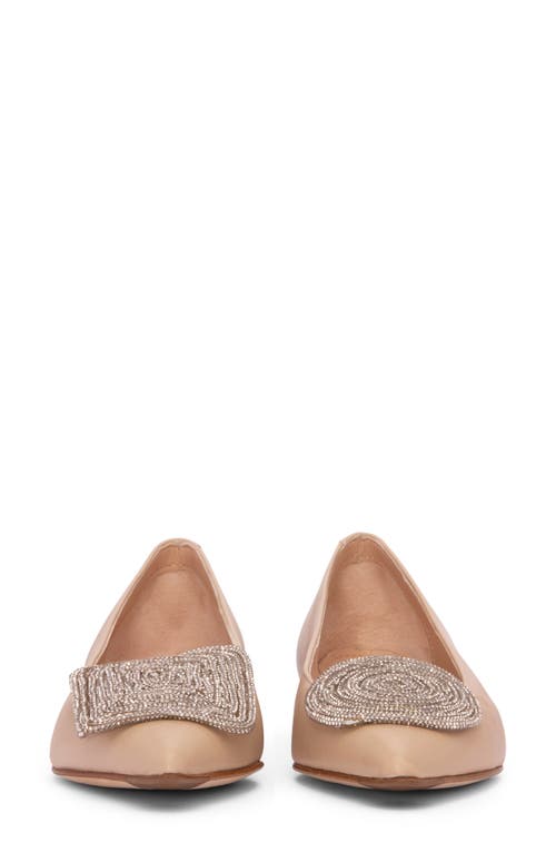 Beautiisoles Bonnie Pointed Toe Ballet Flat In Beige