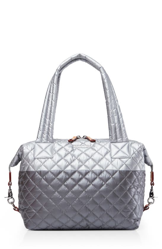 Mz Wallace Medium Sutton Bag In Tin/ Steel Metallic