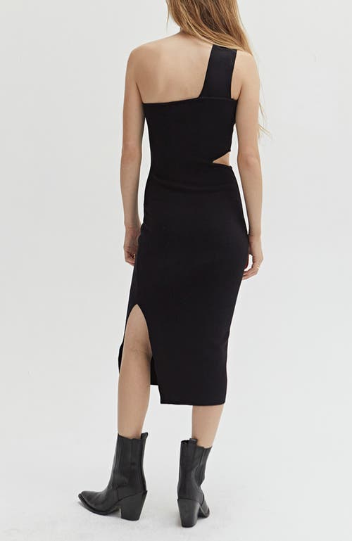 Shop Crescent One Shoulder Bodycon Dress In Black