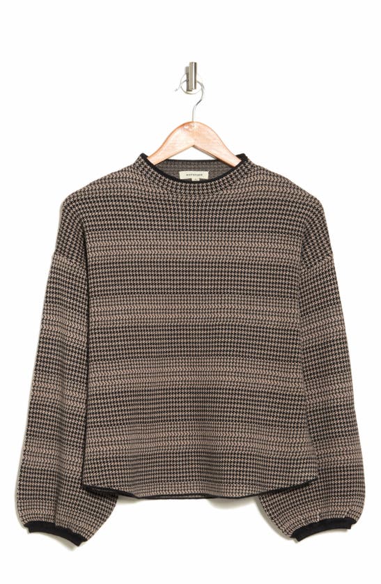 Maxstudio Funnel Neck Sweater In Black/ Camel