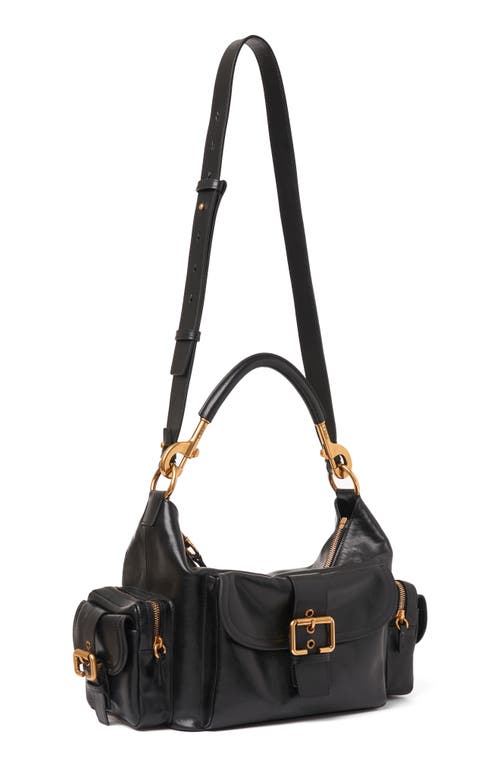 Shop Chloé Camera Leather Top Handle Bag In Black