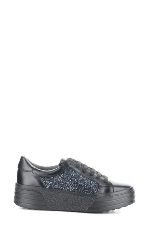 Bos. & Co. Lona Glitter Platform Sneaker In Black/espacio