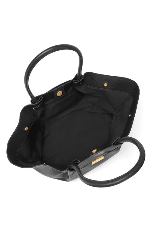 Demellier The New York Grain Leather Tote Bag In Black