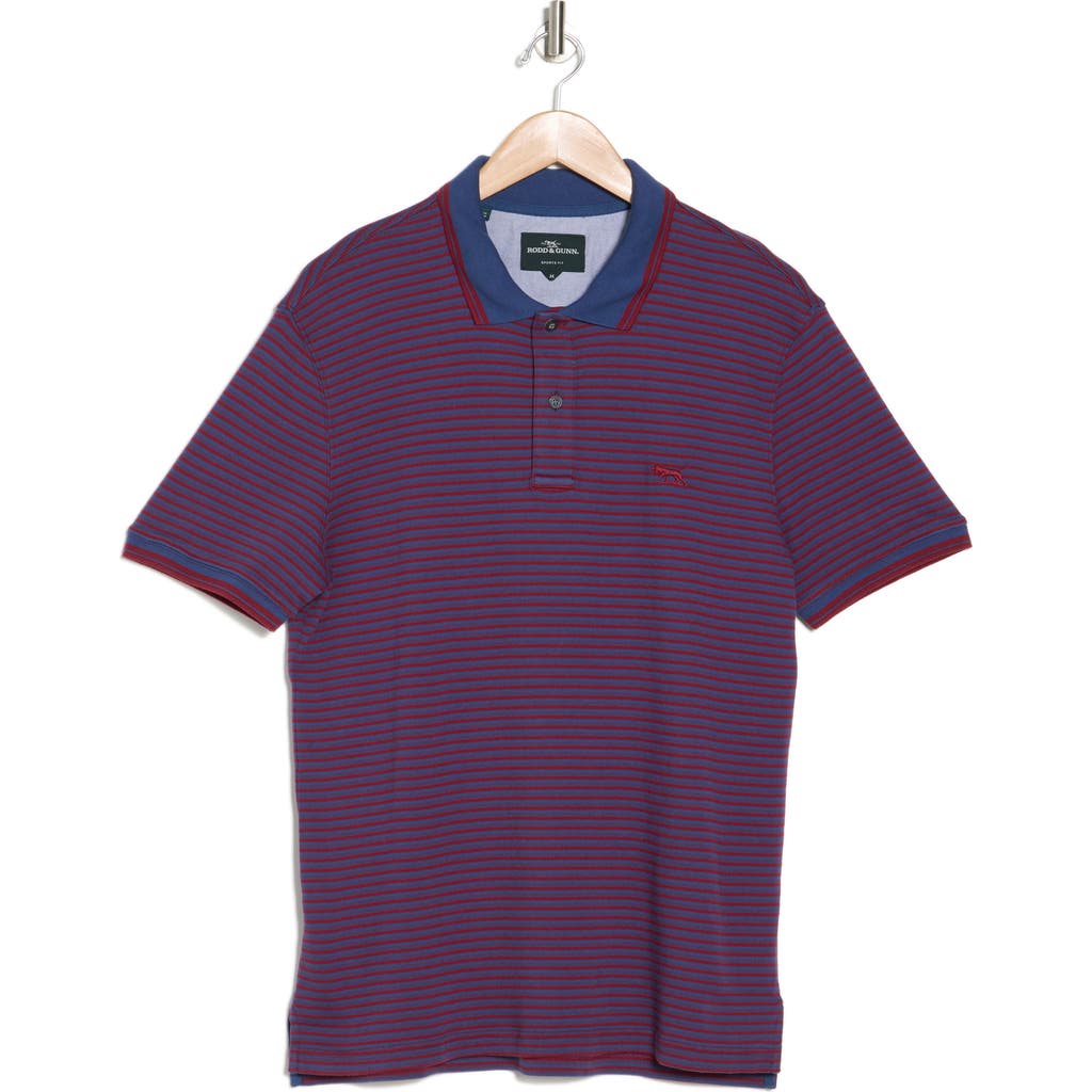 Rodd & Gunn Pine Hill Stripe Polo In Burgundy Multi