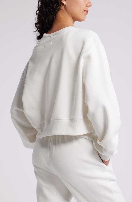 Shop Bp. Fleece Detail Off The Shoulder Sweatshirt In Ivory