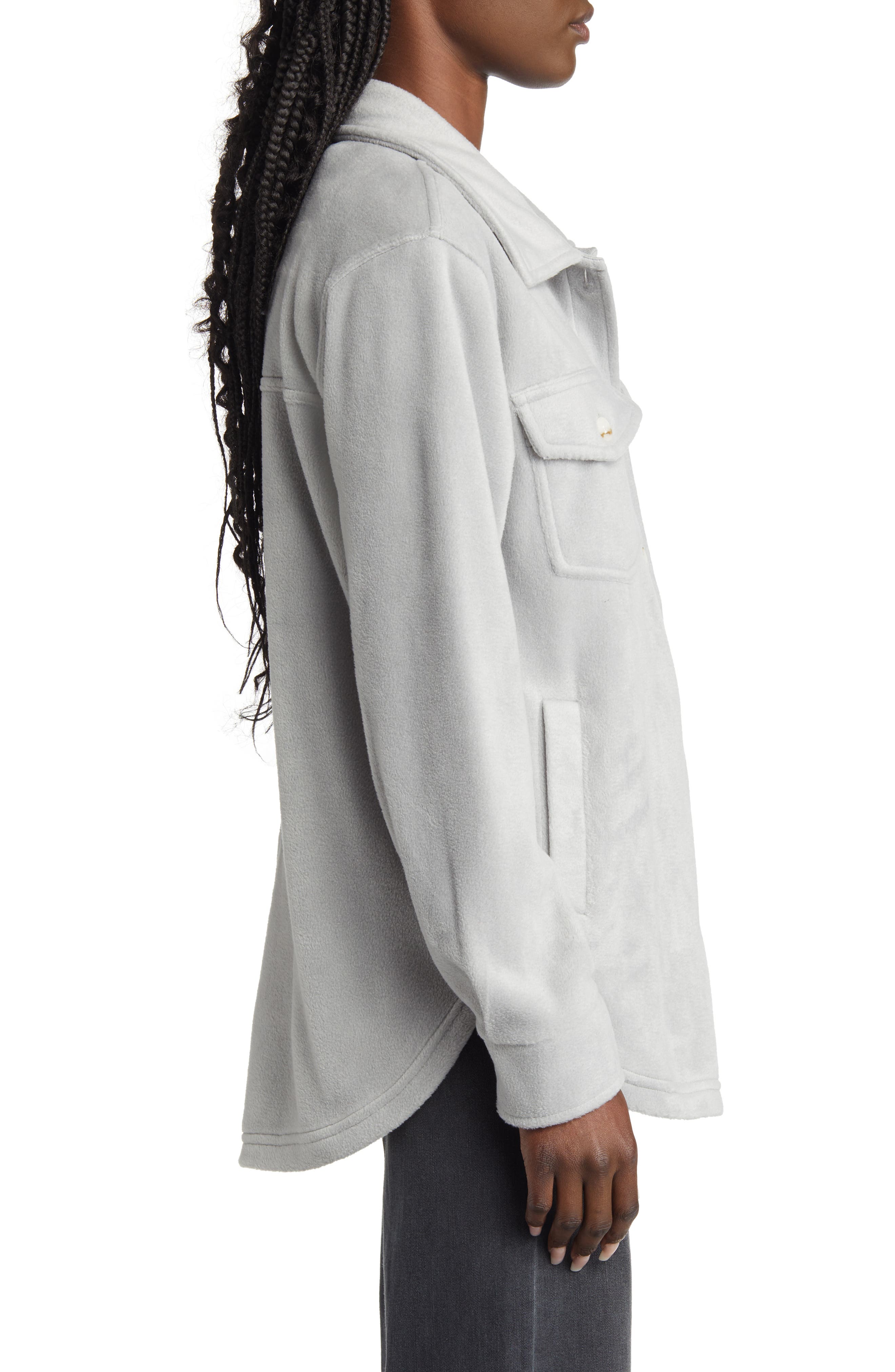 Thread & Supply Plaid Polar Fleece Shacket Nordstrom