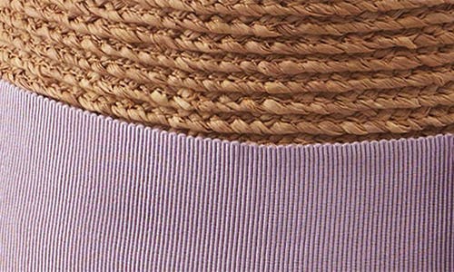 Shop Helen Kaminski Easton Raffia Sun Hat In Nougat/lavender Fog