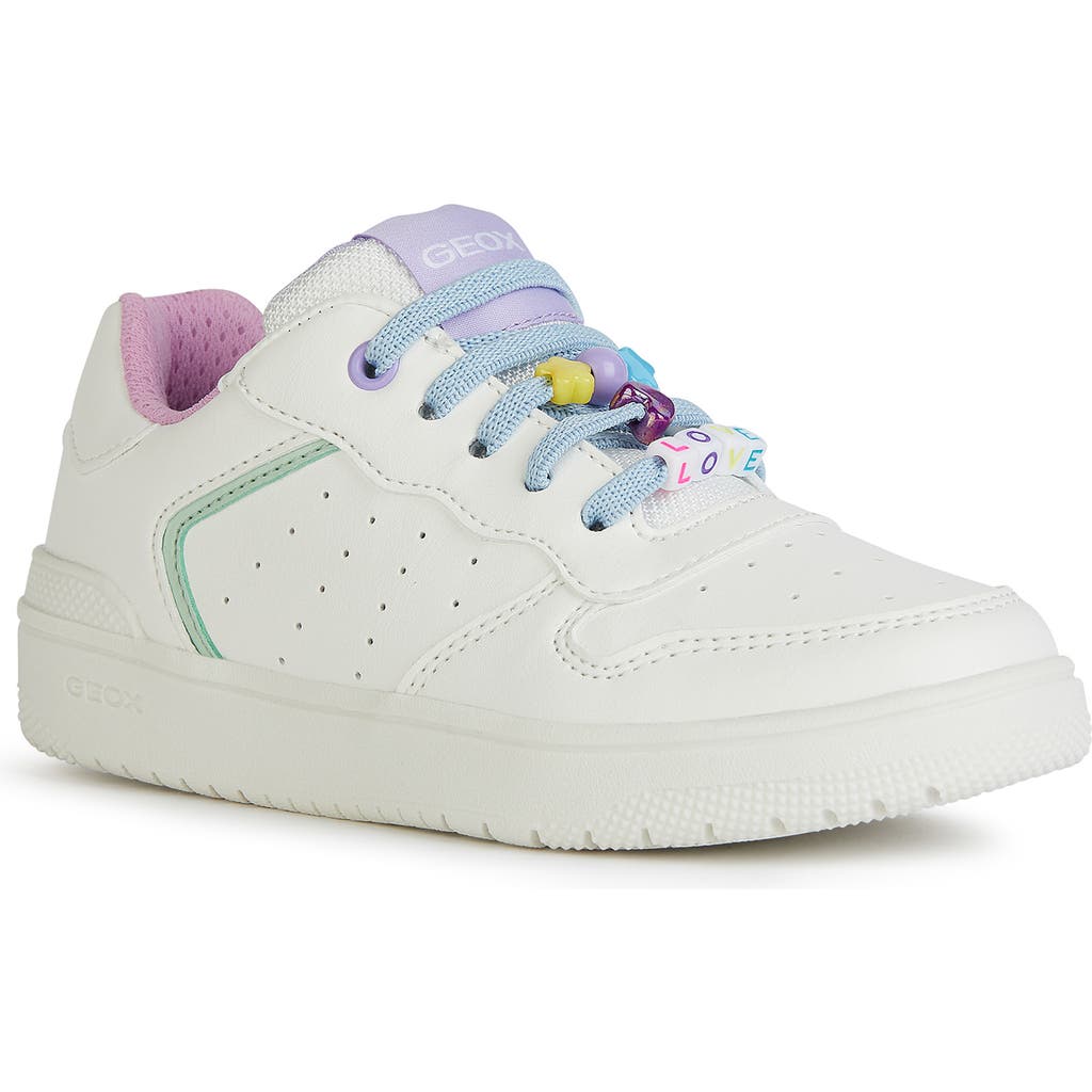 Geox Washiba Colorblock High Top Sneaker In White/multicolor