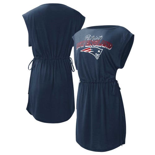 Women's G-III 4Her by Carl Banks Navy New England Patriots G.O.A.T. Swimsuit Cover-Up