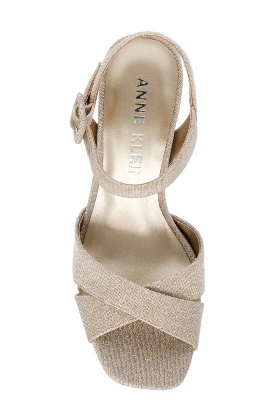 Shop Anne Klein Zena Ankle Strap Platform Sandal In Platinum