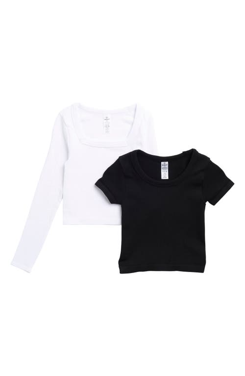 Shop 90 Degree By Reflex Kids' Assorted 2-pack Tops In Black/white