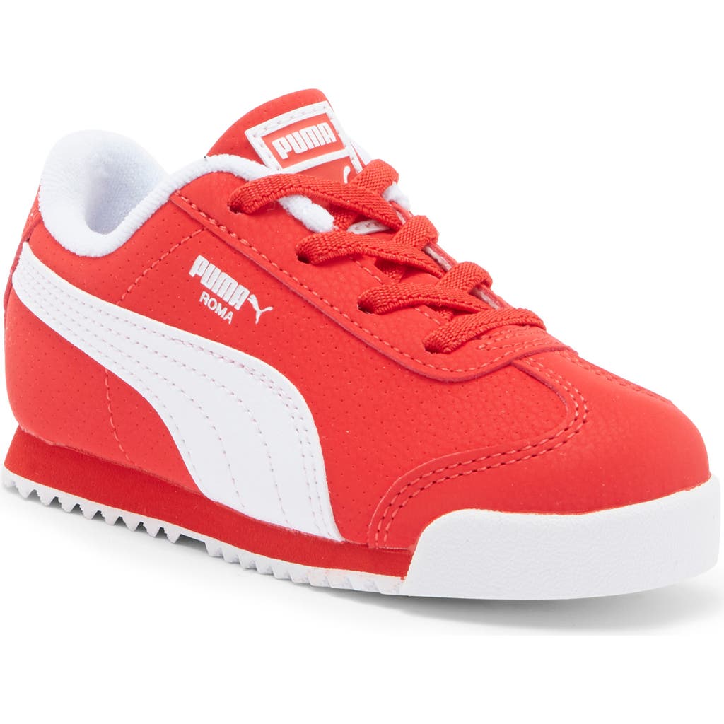 Puma Kids' Roma Reversed Sneaker In For All Time Red- White