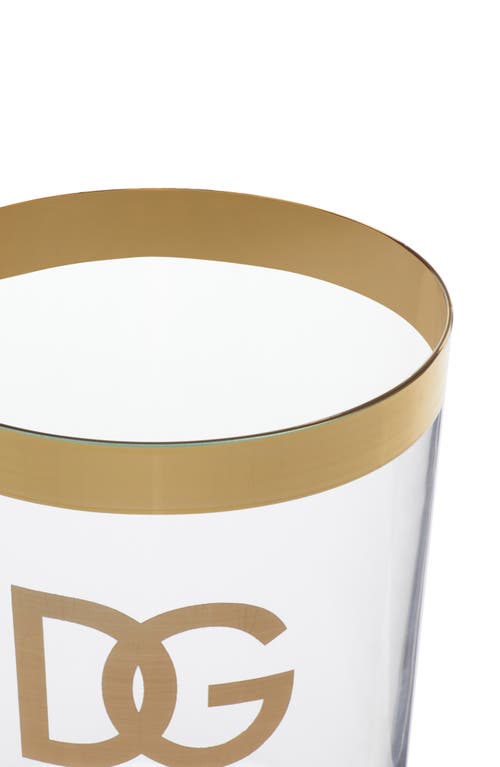 Dolce & Gabbana Dolce&gabbana Dg Logo Set Of 2 Water Glasses In Tran/gold