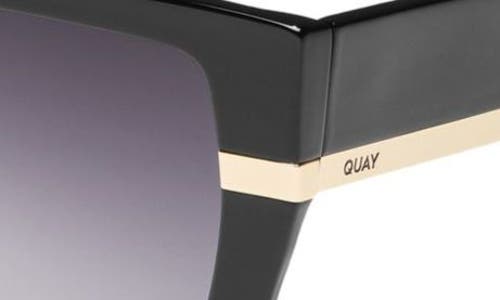 Shop Quay Notorious 51mm Gradient Square Sunglasses In Black/smoke