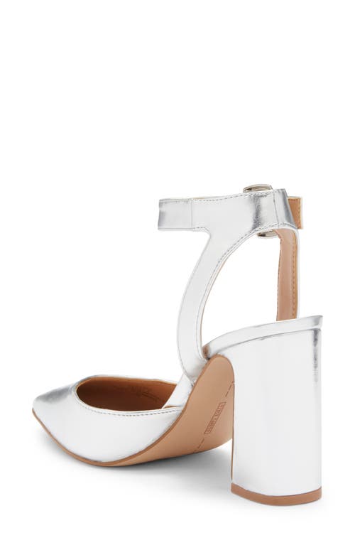 Vince Camuto Alarica Ankle Strap Pointed Toe Pump In Silver