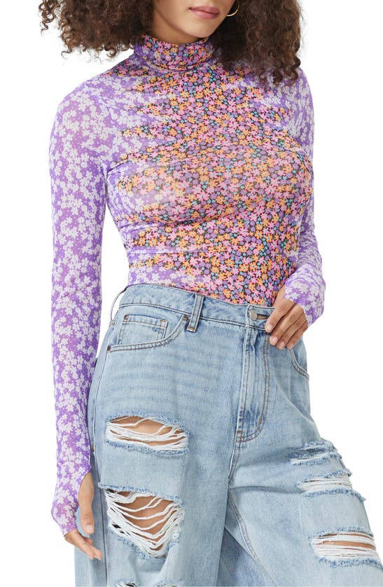 AFRM ZADIE MESH TURTLENECK TOP