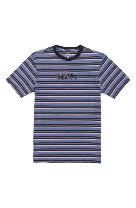 Kids' Embroidered Logo Stripe Cotton T-Shirt (Big Kid)