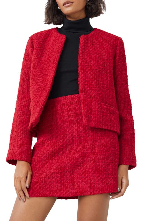 & Other Stories Wool Blend Tweed Jacket in Red