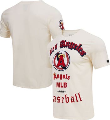 Pro Standard Cream Los Angeles Angels Cooperstown Collection Old English T-Shirt
