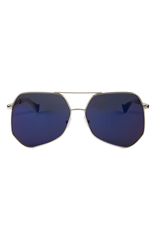 Grey Ant Megalast 59mm Aviator Sunglasses in Silver/Blue
