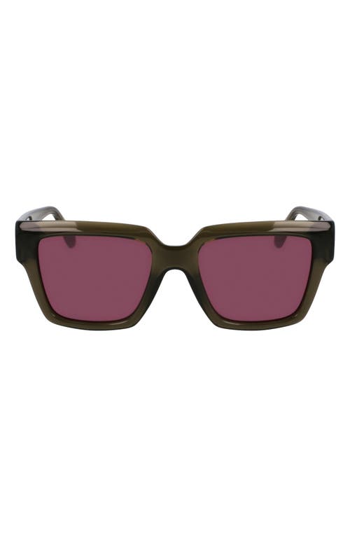 Ferragamo Gancini Acetate Square Sunglasses In Transparent Khaki