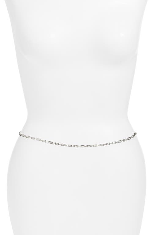 Vidakush Rectangular Crystal Station Belly Chain In Gray