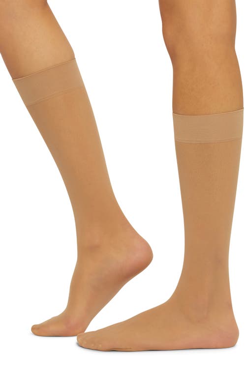 Wolford Knee High Stay-Up Stockings in Fairly Light at Nordstrom, Size Small