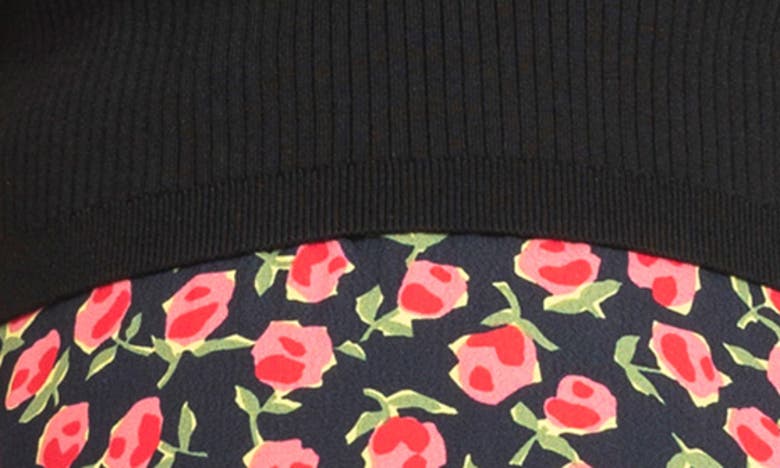 Shop Seraphine Two-piece Maternity/nursing Rib Sweater Tank & Floral Midi Dress In Floral Print