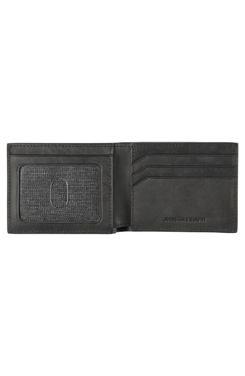 Shop Johnston & Murphy Rhodes Leather Bifold Wallet In Black