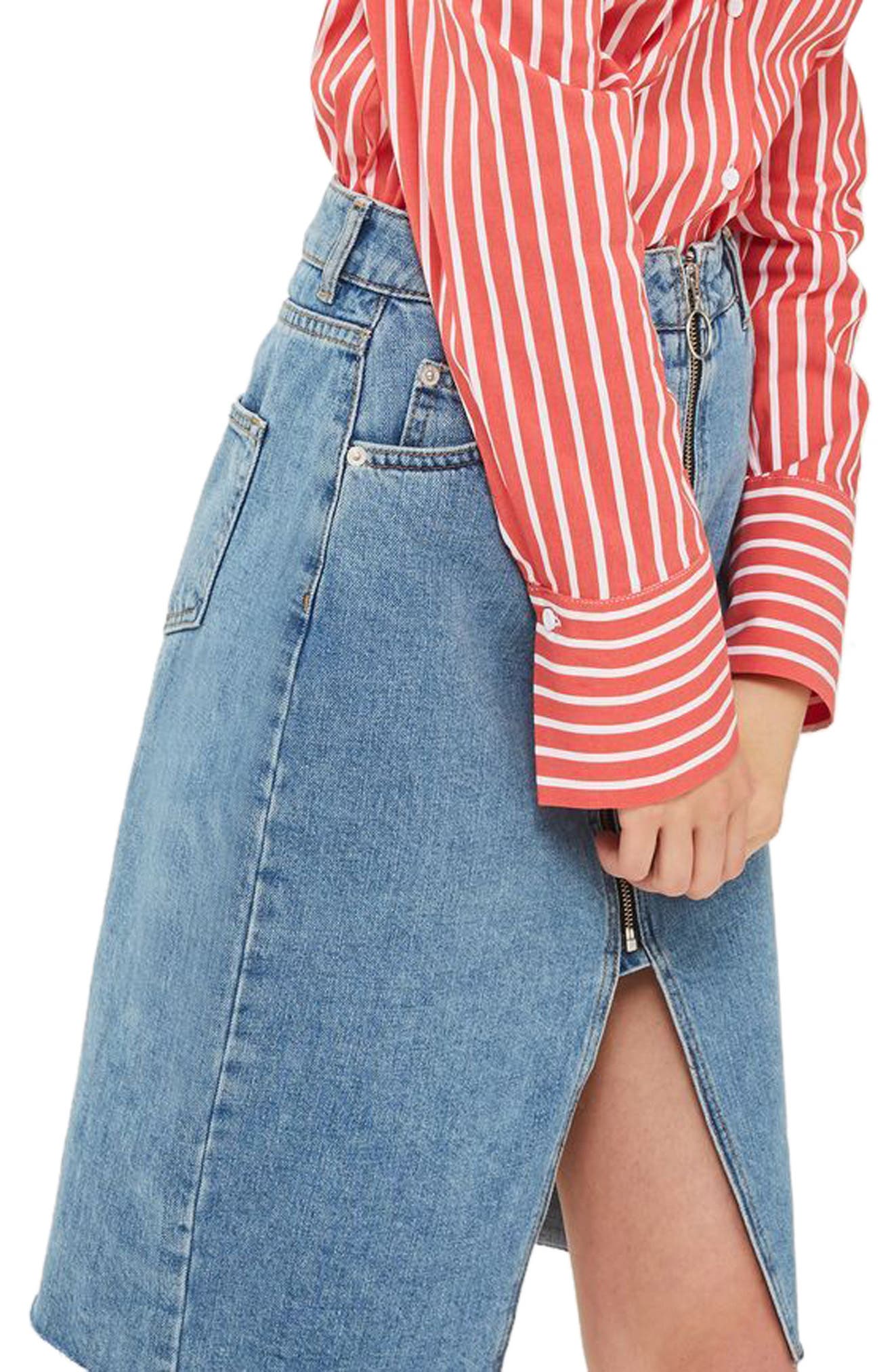 Zip Denim Skirt Nordstrom