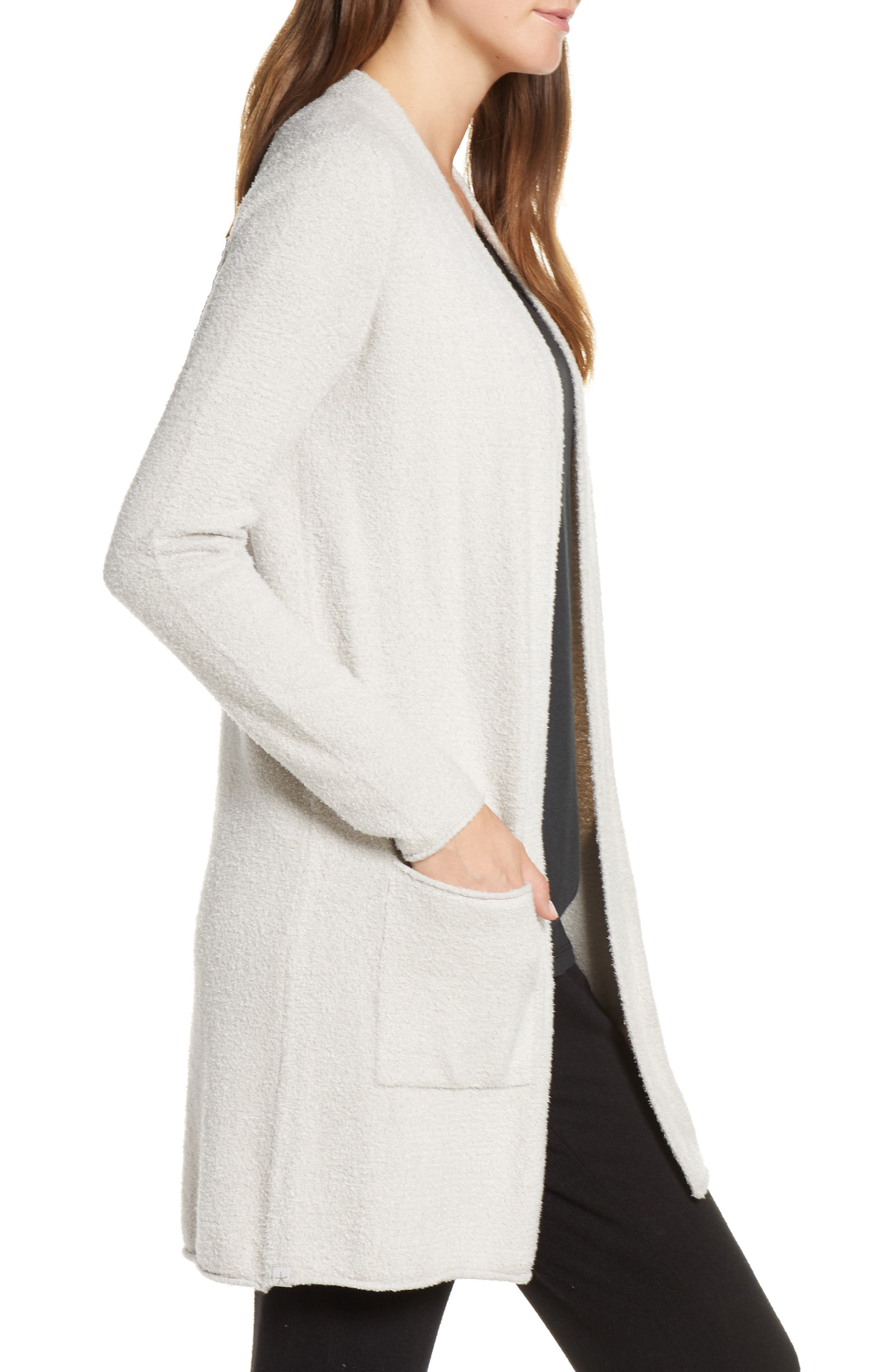 Barefoot Dreams CozyChic Lite Long Cardigan in Silver