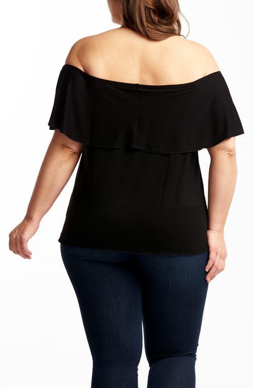 Tart Cherry Off-the-shoulder Top In Black