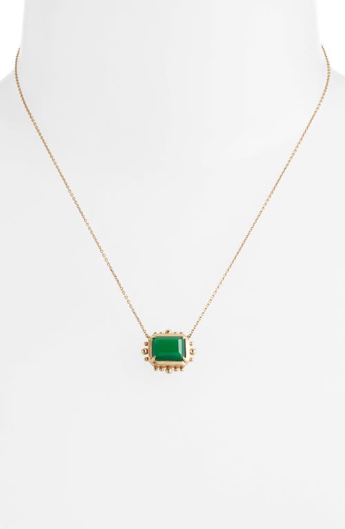 Anzie Women's Dew Drop Marine 14k Yellow Gold & Blue Topaz Pendant Necklace In Dark Green