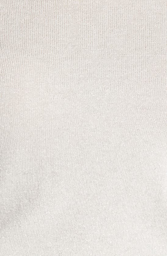 Open Edit Sparkle Turtleneck Sweater In Grey Moonbeam- Silver