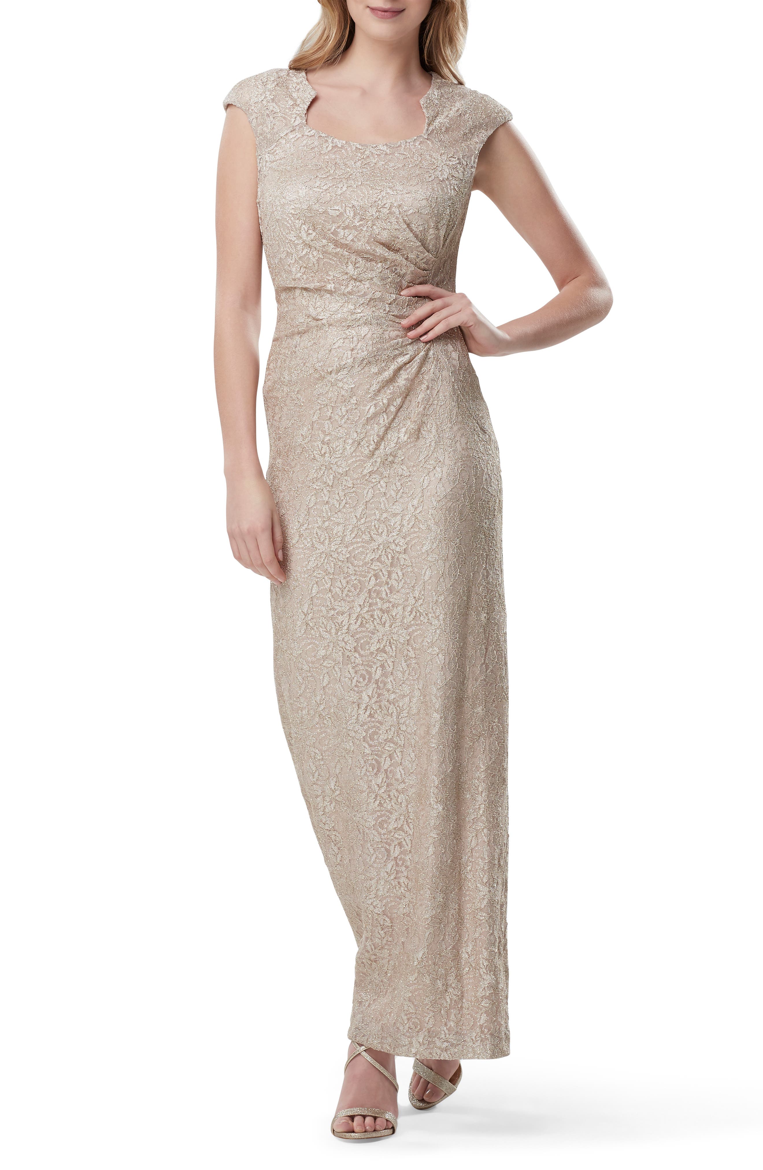 ruched evening gown