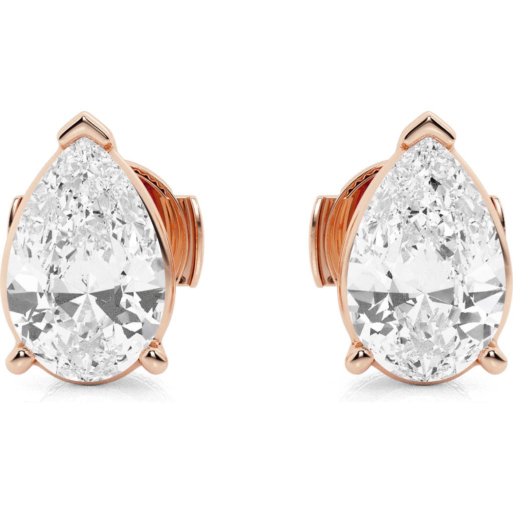 Shop Badgley Mischka Collection Pear Cut Lab Created Diamond Stud Earrings In Pink