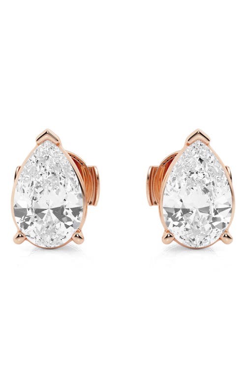 Shop Badgley Mischka Collection Pear Cut Lab Created Diamond Stud Earrings In Pink