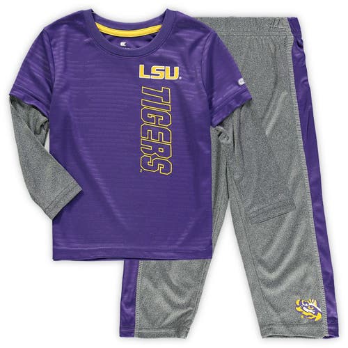 Toddler Colosseum Purple/Heathered Gray LSU Tigers Bayharts Long Sleeve T-Shirt and Pants Set