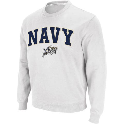 Men's Colosseum White Navy Midshipmen Free Spirited Mesh Button-Up Baseball Jersey Size: Extra Large