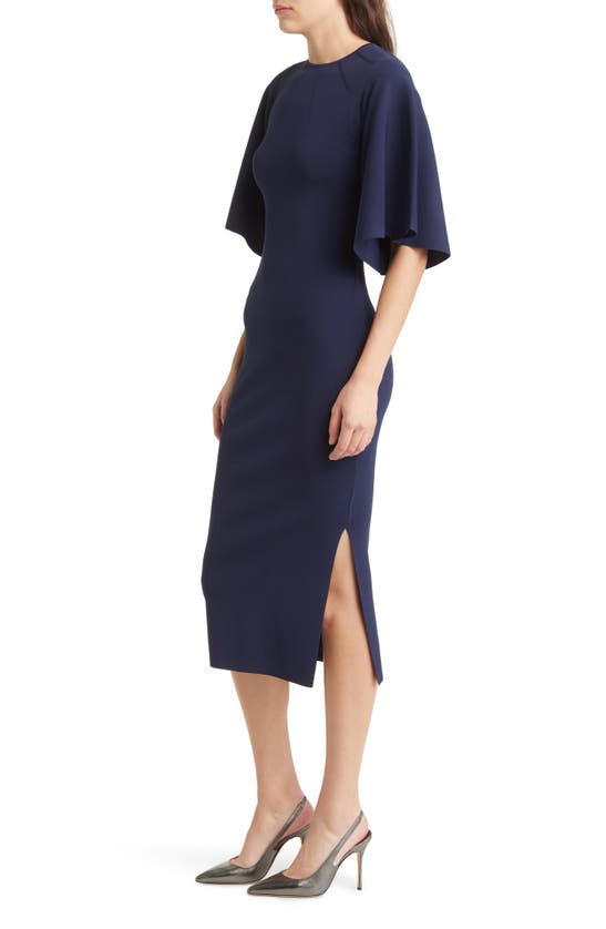 Ted Baker Lounia Fluted Sleeve Bodycon Midi Dress In Dark Blue ModeSens