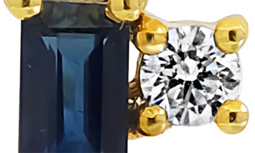 Bony Levy El Mar Baguette Diamond Stud Earrings In 18k Yellow Gold/sapphire