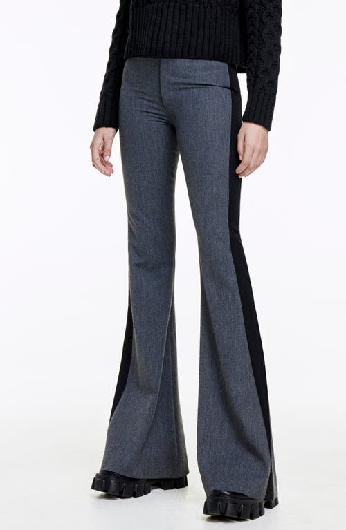 Shop Smythe Tuxedo Stripe Bootcut Pants In Charcoal With Black