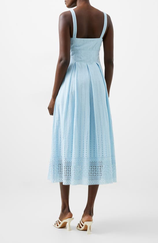 Shop French Connection Abana Biton Broderie Midi Sundress In Cashmere Blue